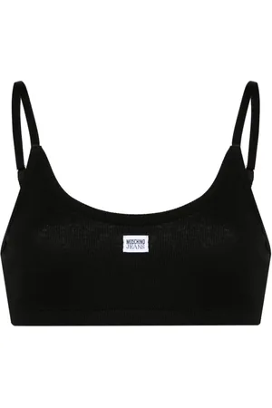 Moschino Finribbet bralette med logomærke