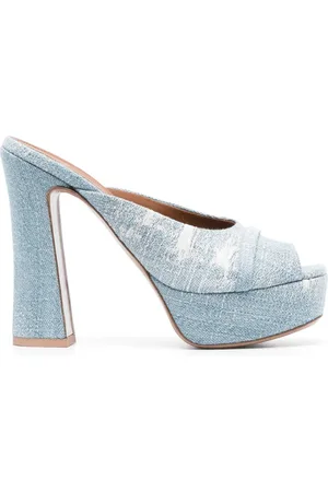 MALONE SOULIERS 125mm Yasmin plateau-mules i denim