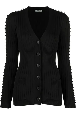 Durazzi Milano Ribbet cardigan med V-hals
