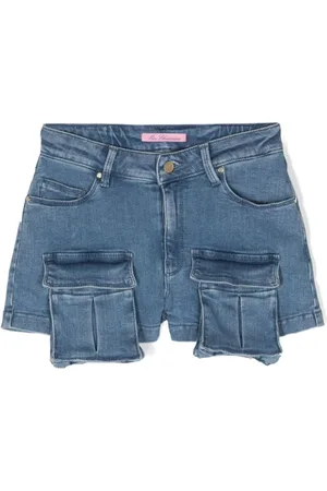MISS BLUMARINE Cargo-shorts i denim med mellemhøj talje