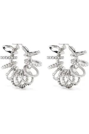 Amina Muaddi Multi Ring hoop earrings