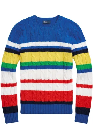 Ralph Lauren Stribet kabelstrikket trøje