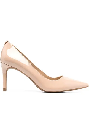 Michael Kors 80mm læderpumps med logoplade