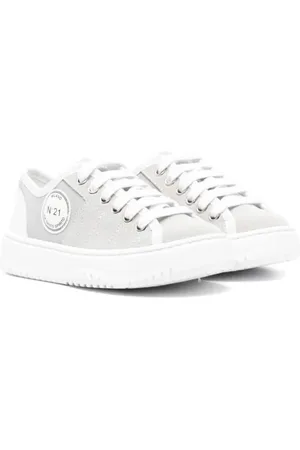 Nº21 Sneakers i ruskind med logomærke