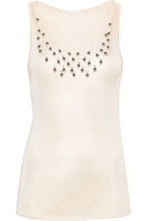 Paco rabanne Strikket top med perleudsmykning