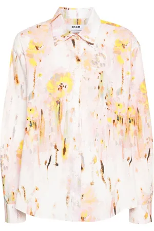 Msgm Skjorte i poplin med abstrakt tryk