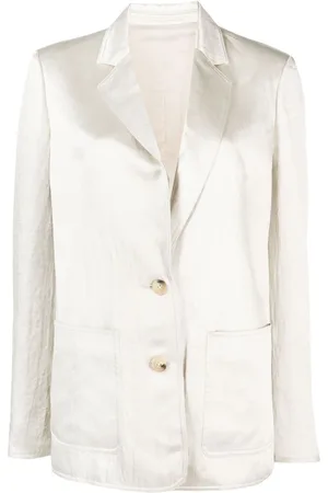Helmut Lang Blazer med hakrevers og satin-finish