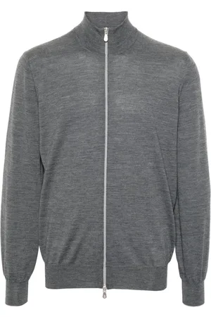 Brunello Cucinelli Cardigan med høj hals og lynlås