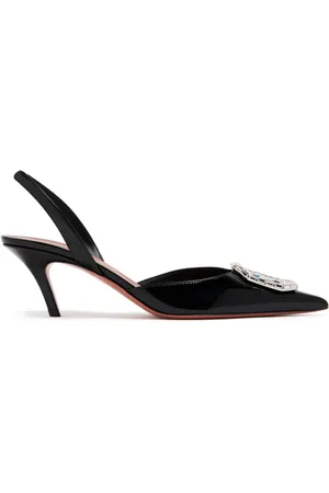 Amina Muaddi Camelia 60mm pumps med krystalspænde