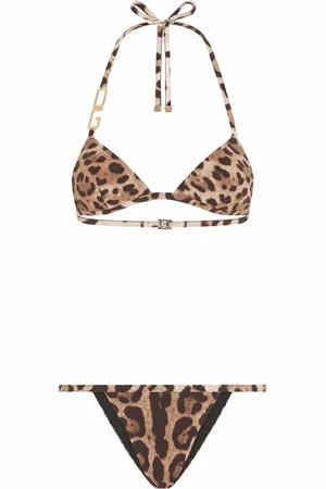 Dolce & Gabbana Trekantet bikini med leopardtryk