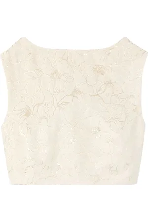 Destree ærmeløs top i jacquard