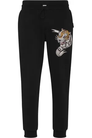 Philipp Plein Joggingbukser med løbesnor og tigerapplikation