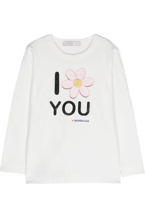 MONNALISA T-shirt med rhinstenudsmykning