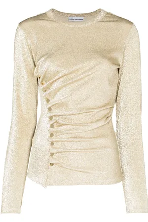 Paco rabanne Asymmetrisk skjorte med metallisk effekt