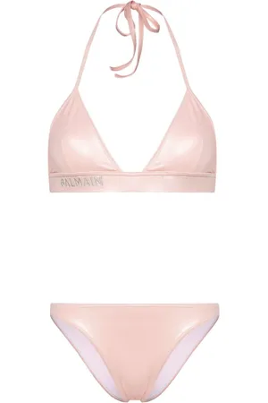 Balmain Trekantet bikini-top med broderet logo