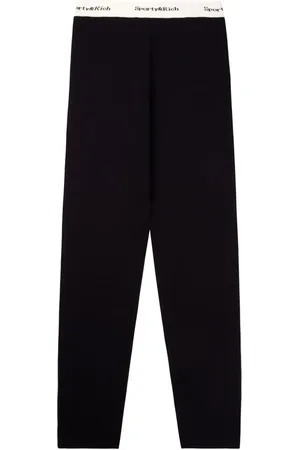 Sporty & Rich Ribbede leggings med serif-logo