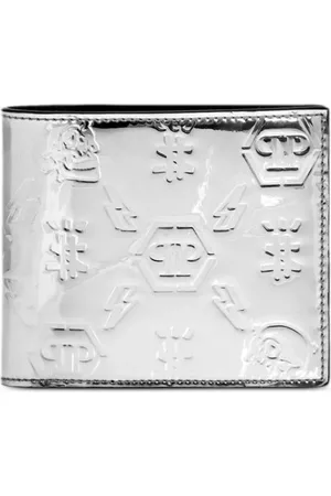 Philipp Plein Metallisk pung med monogram-prægning