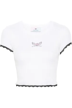 Chiara Ferragni Ribbet Punk top med logotryk