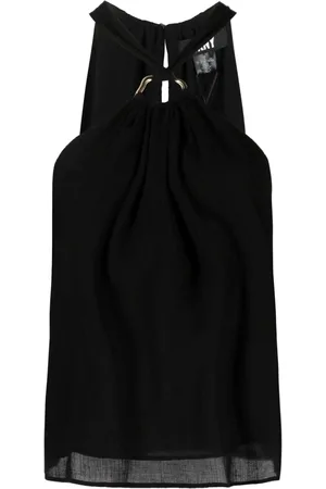 DKNY Georgette-bluse med halterneck