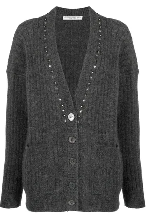 Alessandra Rich Cardigan med nitteudsmykning