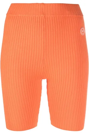 Sporty & Rich Ribstrikkede bikershorts med logomærke