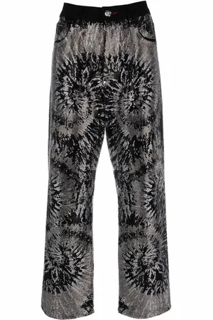 Philipp Plein Bukser med brede ben og udsmykning