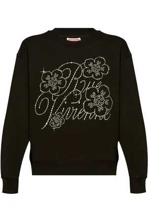 Kenzo Sweatshirt med rund hals og rhinsten-logo