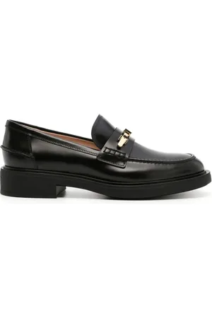 Gianvito Rossi Loafers i læder med spændedetalje