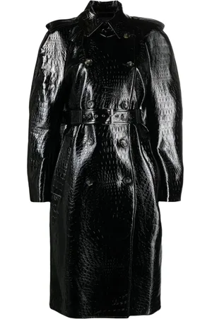 Sportmax Faggi trenchcoat med krokodilleeffekt