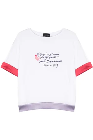 Emporio Armani T-shirt med kontrastkant og logotryk