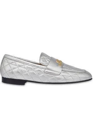 Moschino Quiltet loafers i læder med logo-bogstav
