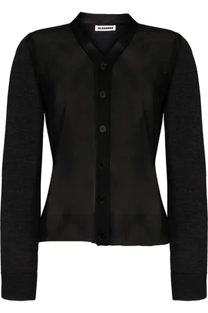 Jil Sander Cardigan med gennemsigtigt panel