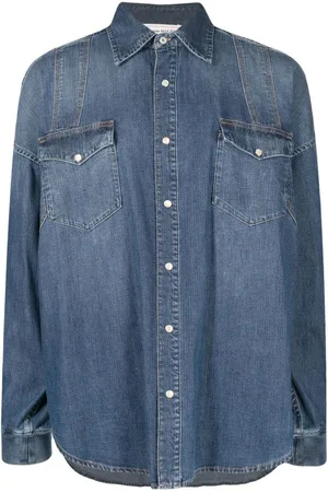 Alexander McQueen Langærmet skjorte i denim med knapper