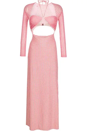 AMIR SLAMA Gingham-ternet kjole