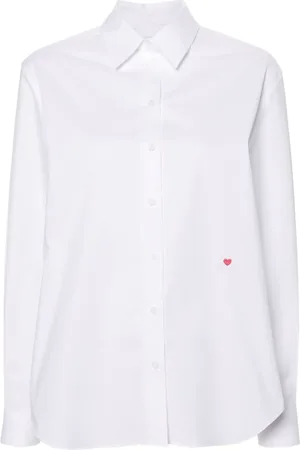 Moschino Skjorte i poplin med broderet hjerte
