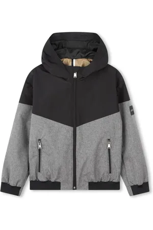 HUGO BOSS Vindjakke med hætte og logoapplikation