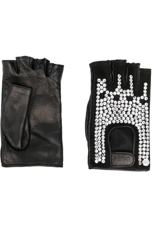 Philipp Plein Handsker i krystaludsmykket læder