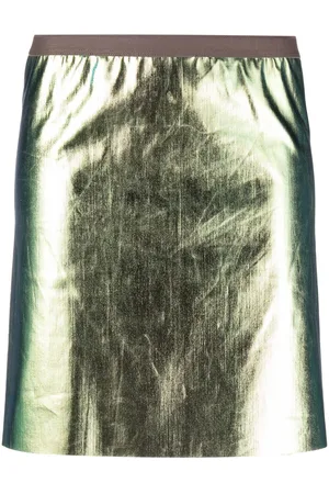 Rick Owens Kort metallisk nederdel