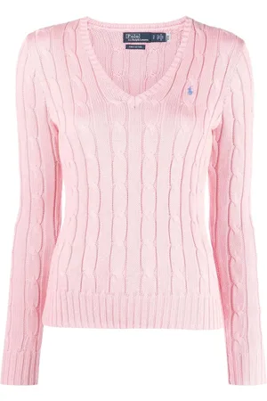 Ralph Lauren Kabelstrikket trøje med logo-broderi