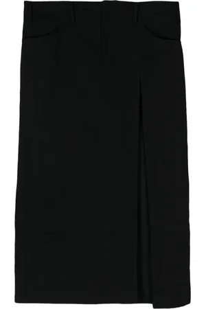 YOHJI YAMAMOTO Lang denimnederdel med slids i siden