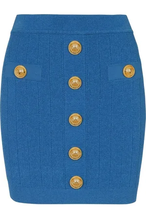 Balmain Kort strikket pencil-nederdel med knapper