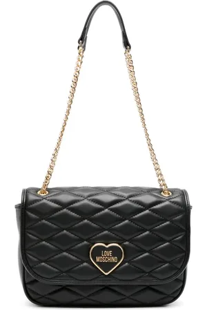 Moschino Skuldertaske i matelassé med logobogstaver