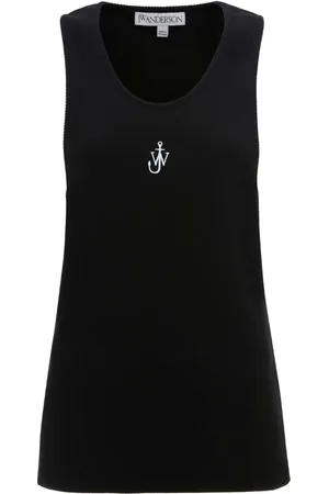 J.W.Anderson Ribstrikket top med broderet logo