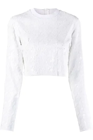 Iceberg Houndstoothmønstret cropped top med paillet-udsmykning