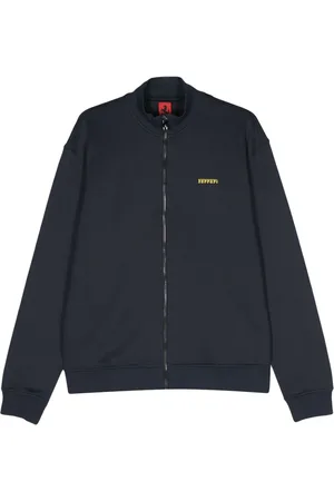 FERRARI Sweatshirt med gummi-logo og lynlås