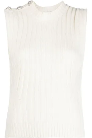 Ganni Ribstrikket vesttop