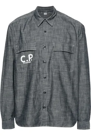 C.P. Company Chambray-skjorte med logotryk