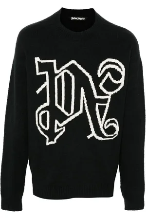 Palm Angels Intarsiastrikket trøje med logo