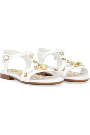 Dolce & Gabbana Sandaler med krystaludsmykning og Majolica-tryk