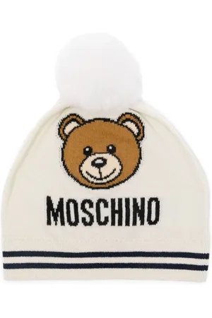 Moschino Intarsiastrikket hue med logo